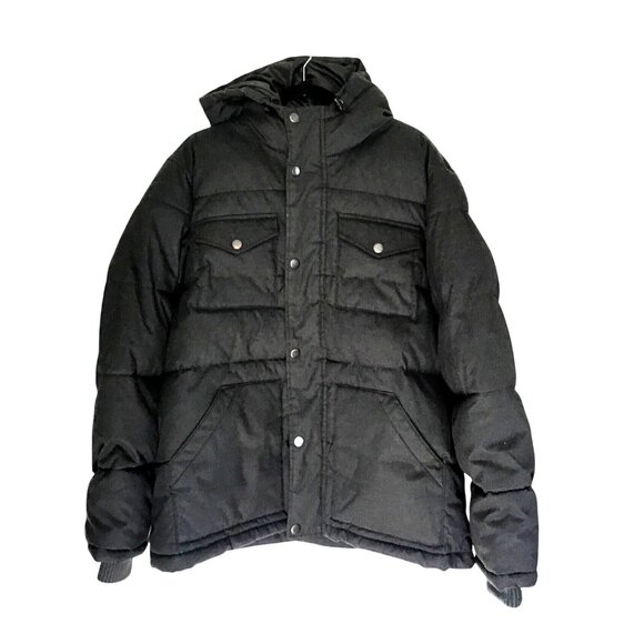OLD NAVY-MENS GREY BUTTON/ZIP-UP CLOSURE POCKETS HOODIE PUFFER JACKET SIZE LARGE - Picture 1 of 7